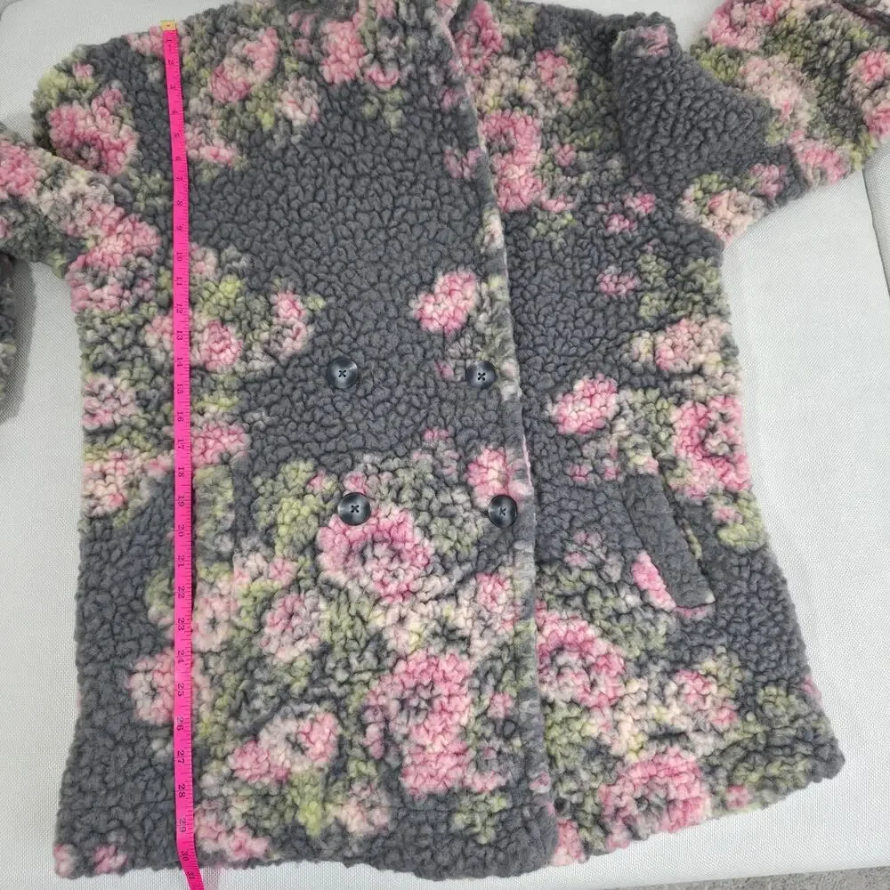 Free People Bali Sweet Attractions Sherpa Trench Coat Floral Sz Small NWT - Picture 7 of 11